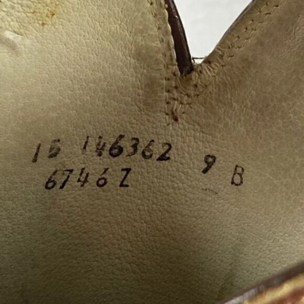 Vintage Olathe Boot Co. Cowboy Boots Mens Brown 9B Leather Mule Ear Western RARE